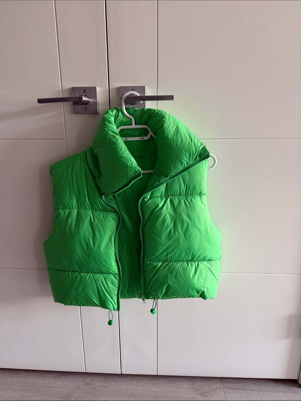 Kids Bright Green Puffer Vest Jacket
